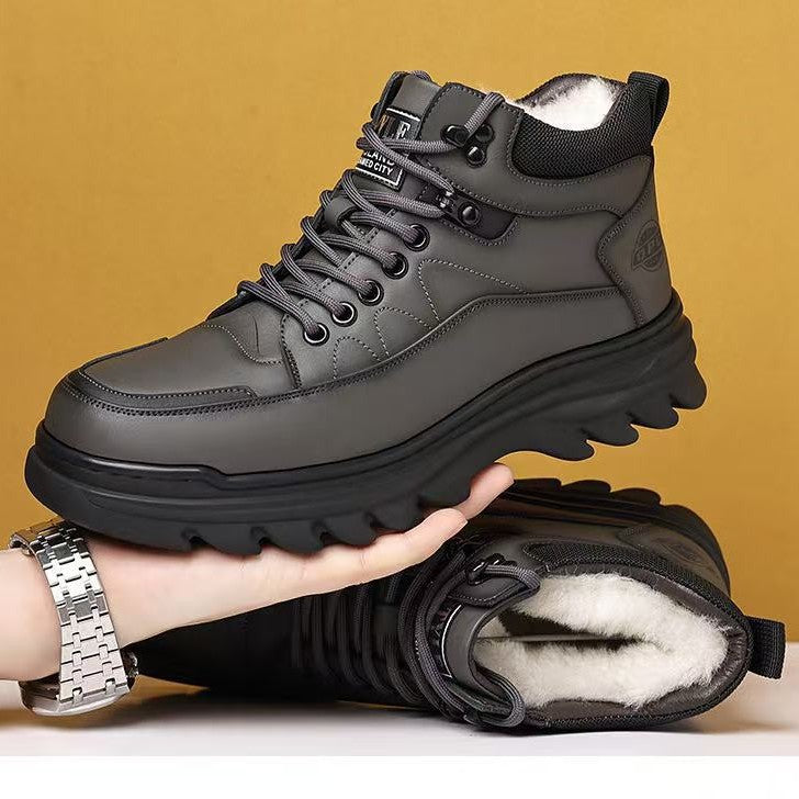 Padded men's winter boots in business style