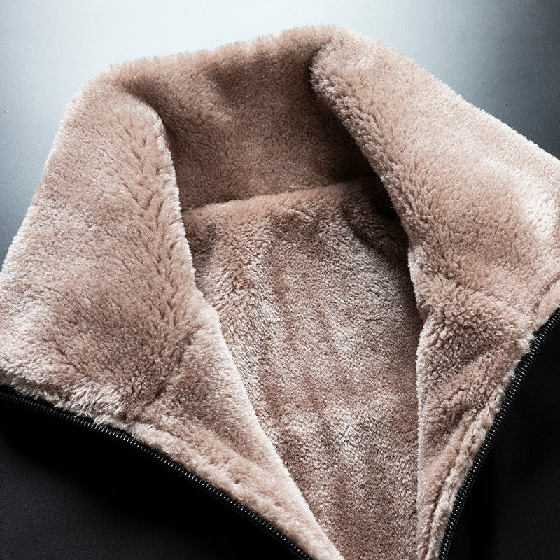 Padded men's winter jacket with stand-up collar