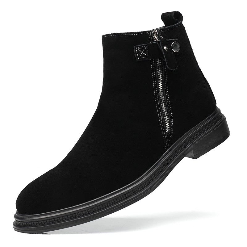Men's Chelsea boots, suede look, lined