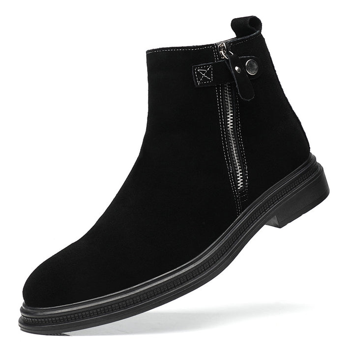 Men's Chelsea boots, suede look, lined