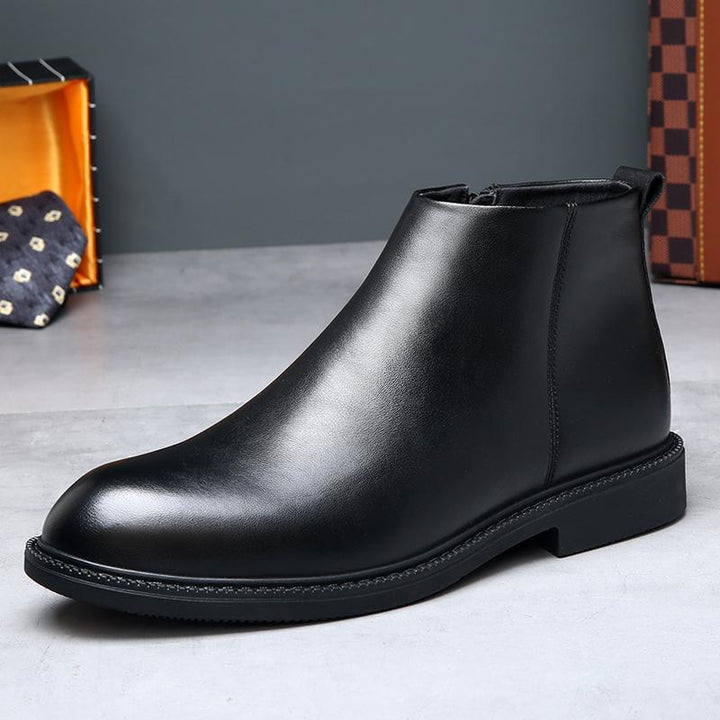 Men's leather boots, breathable, lined