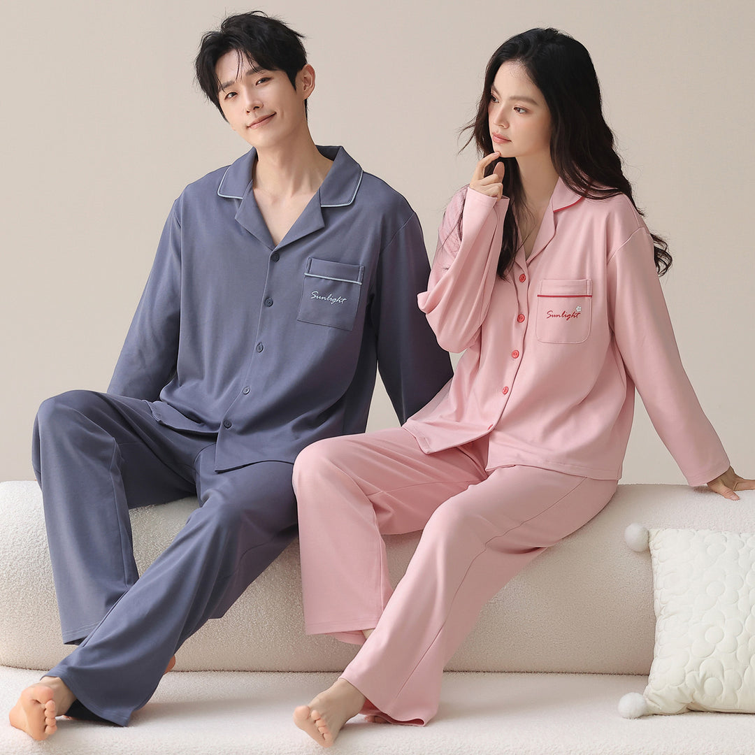 Partner pajamas made of 100% cotton, long-sleeved