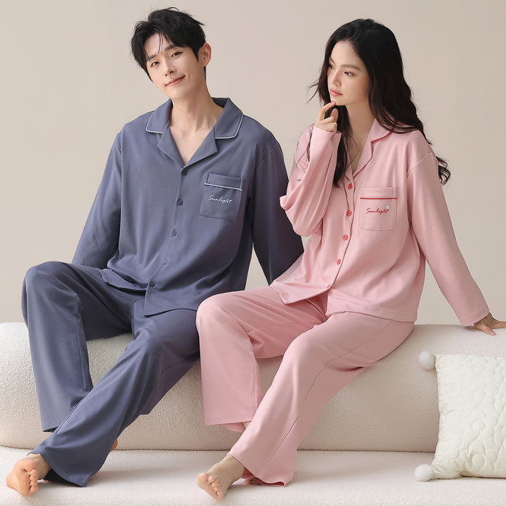 Partner pajamas made of 100% cotton, long-sleeved