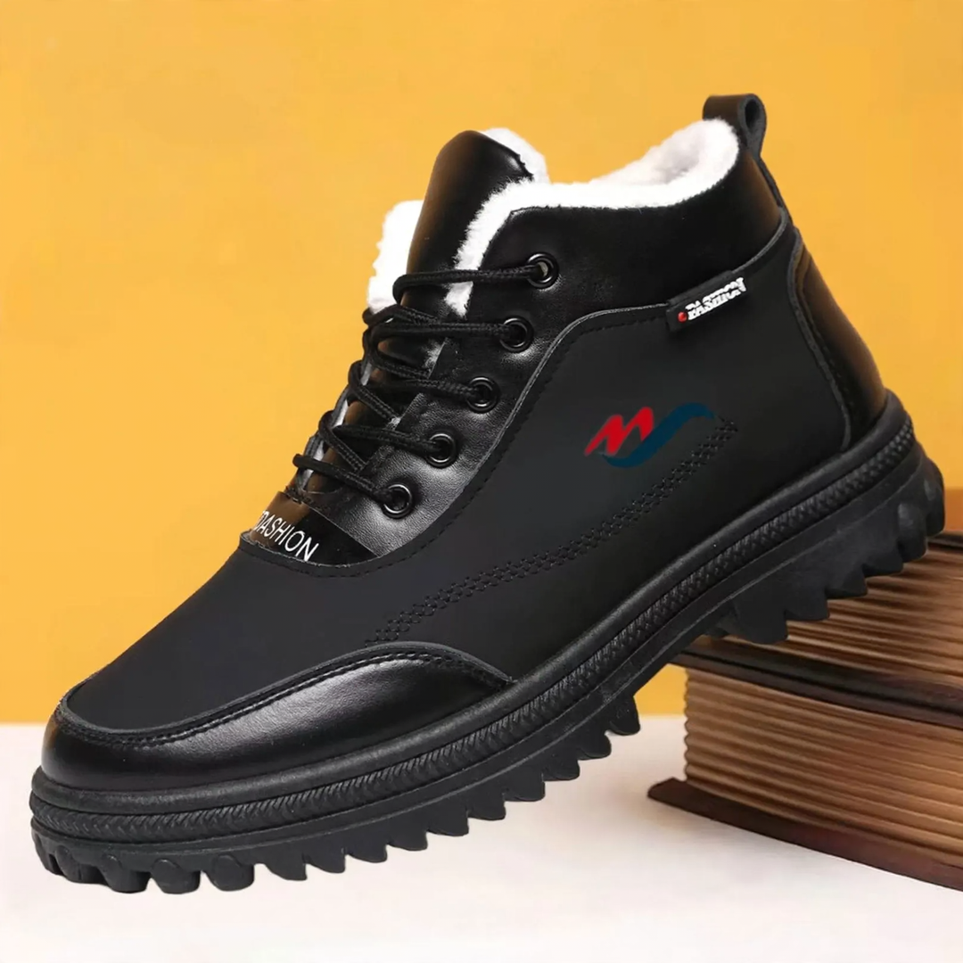 Padded men's ankle boots, water-repellent, warm