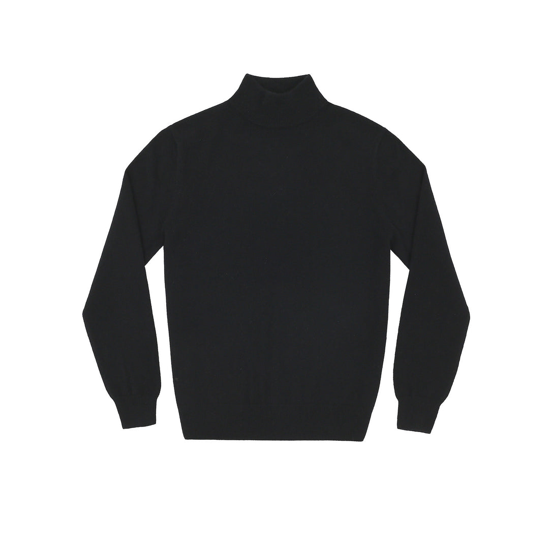 Men's knitted pullover, stand-up collar, form-fitting