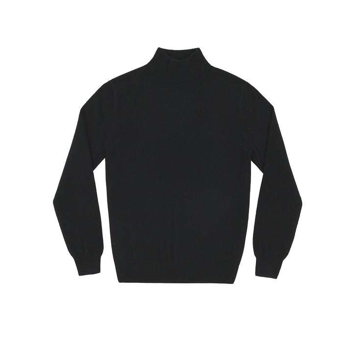 Men's knitted pullover, stand-up collar, form-fitting