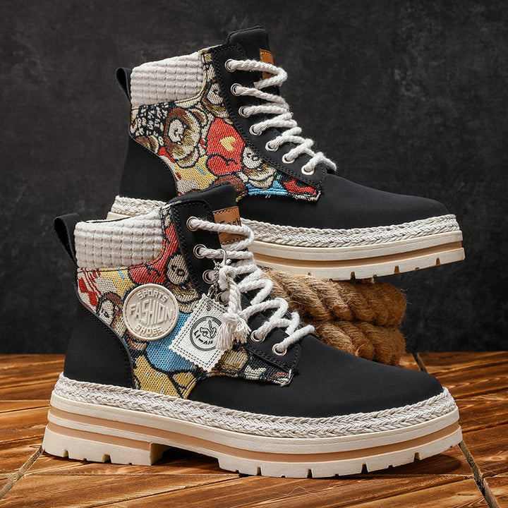 Men's High-Top Boots, PU Upper Material, Non-Slip