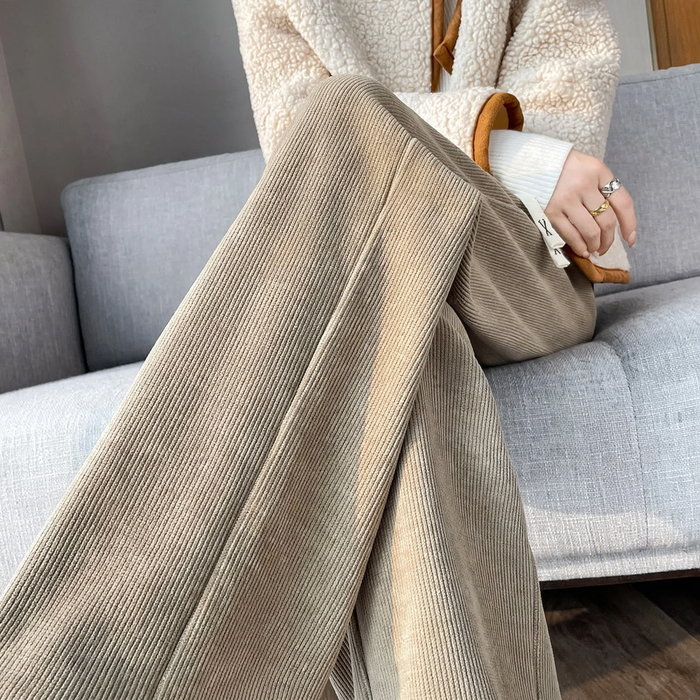 Kord wide trousers for women, lined