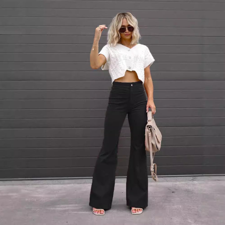 Women's corduroy pants with flared leg