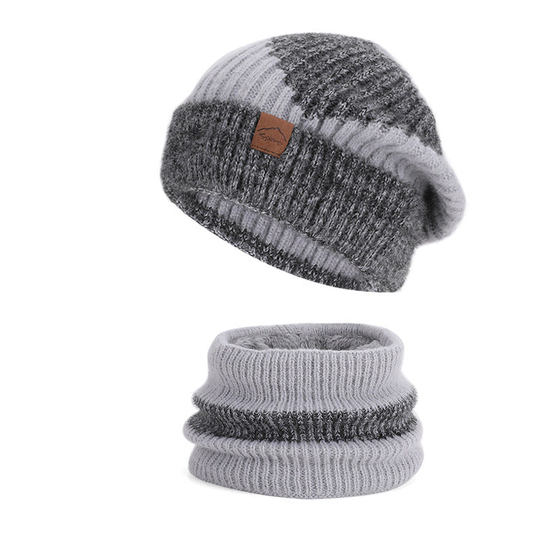 Knit beanie and loop scarf set