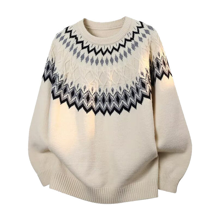 Men's knitted sweater with Fair Isle pattern
