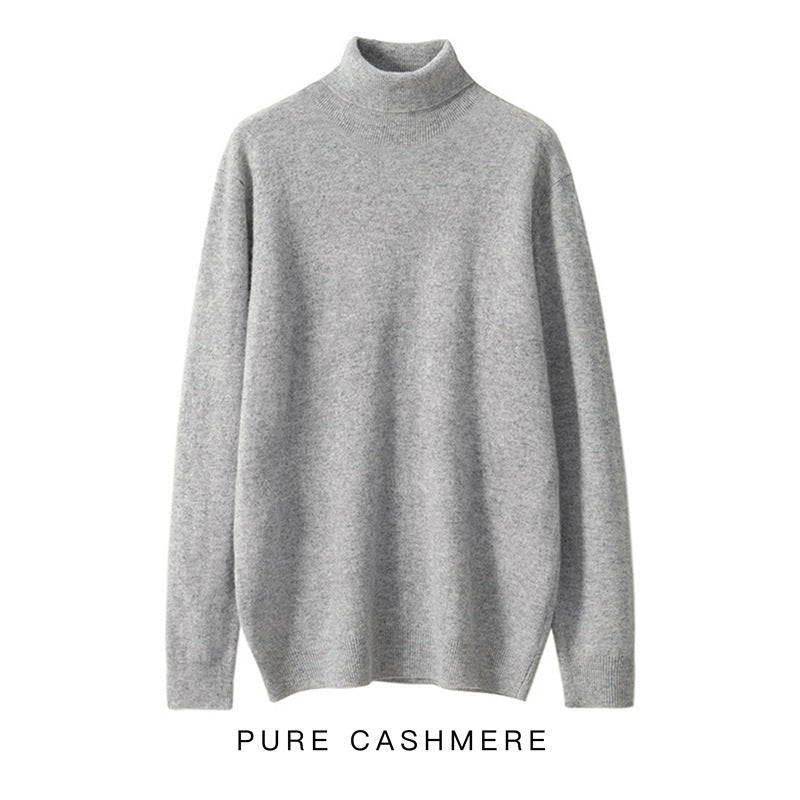 Men's turtleneck sweater made of pure wool, knitted