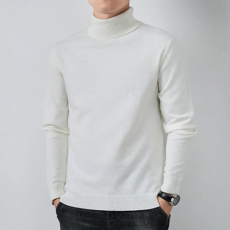 Men's sweater with turtleneck, lined