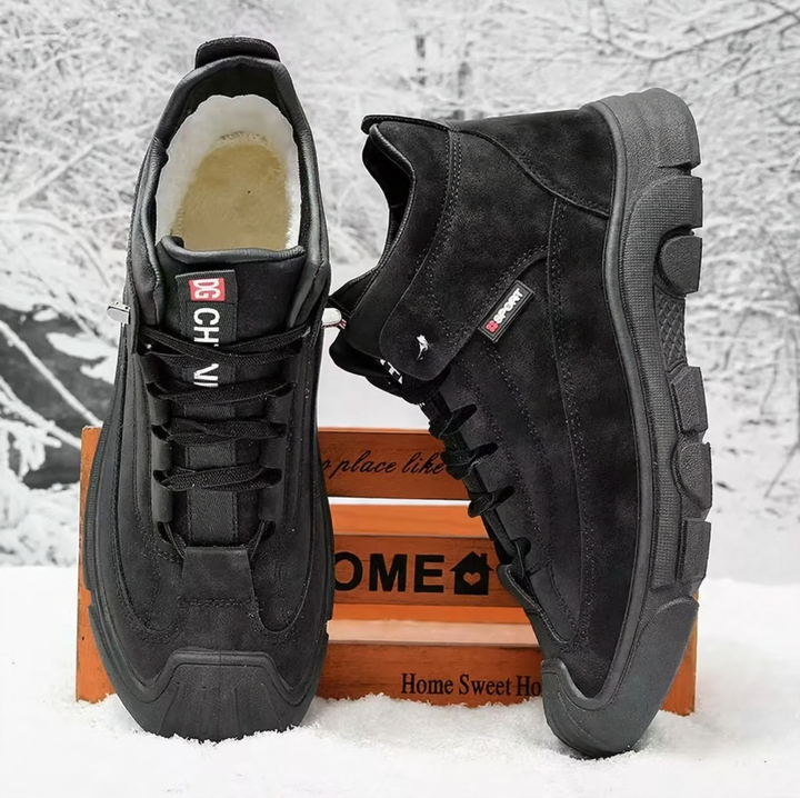 Padded men's boots, synthetic leather, non-slip, winter