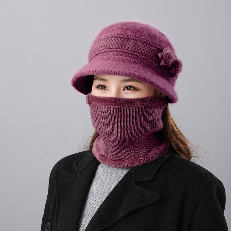 Women's Bell Hat and Scarf Set, warm, for Autumn and Winter
