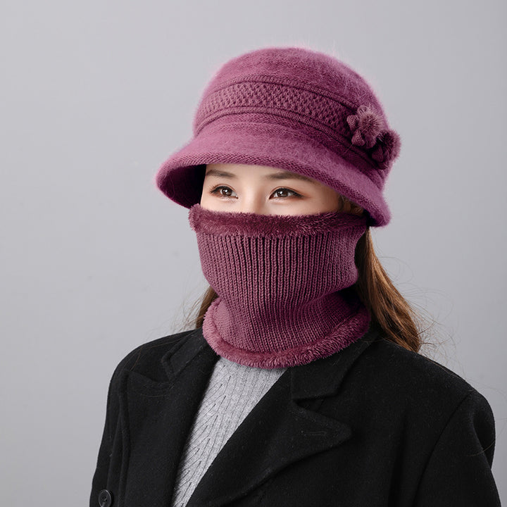 Women's Bell Hat and Scarf Set, warm, for Autumn and Winter