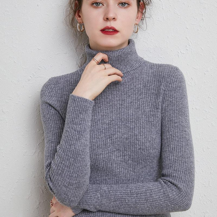 Women’s turtleneck sweater, knitted, slim fit
