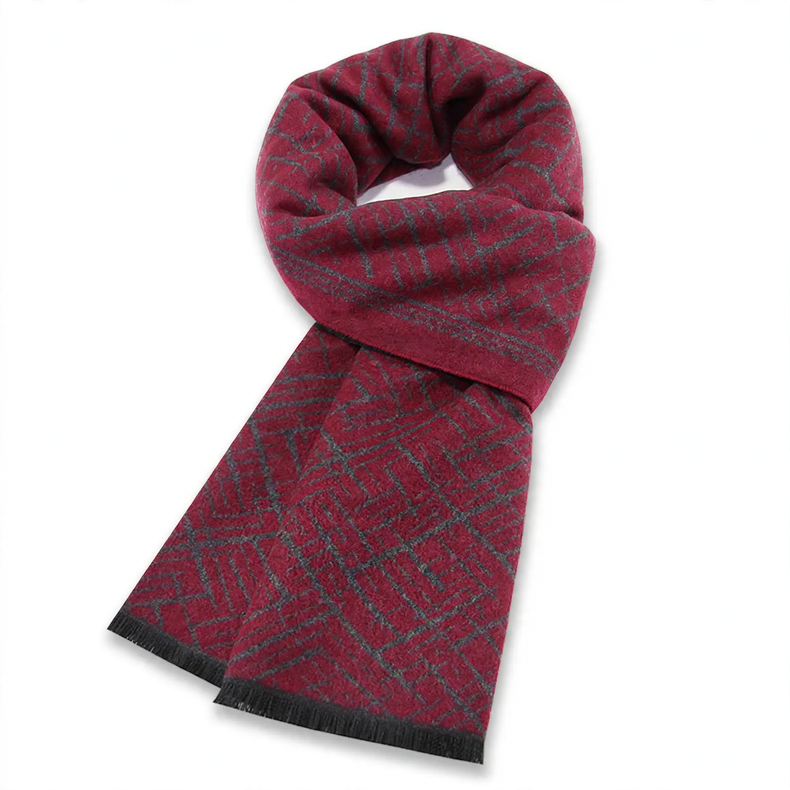 Men's scarf, wool blend, 31x180cm