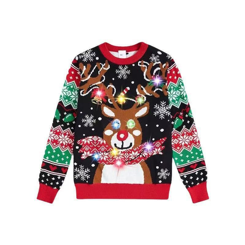 Christmas sweater with 3D print and light effects