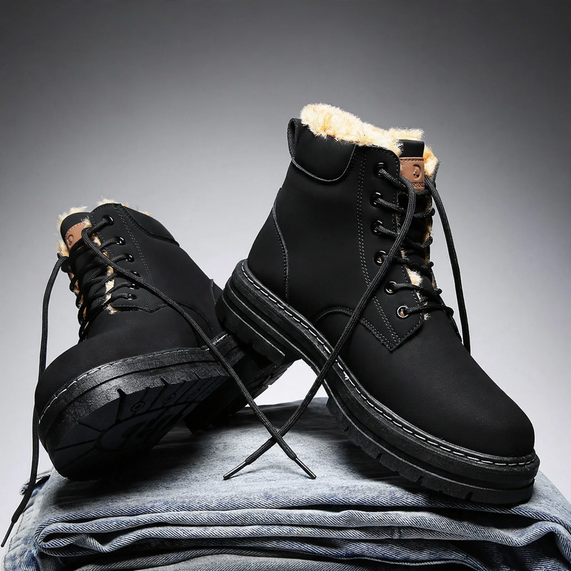 Men's boots, lined, ankle-high, winter