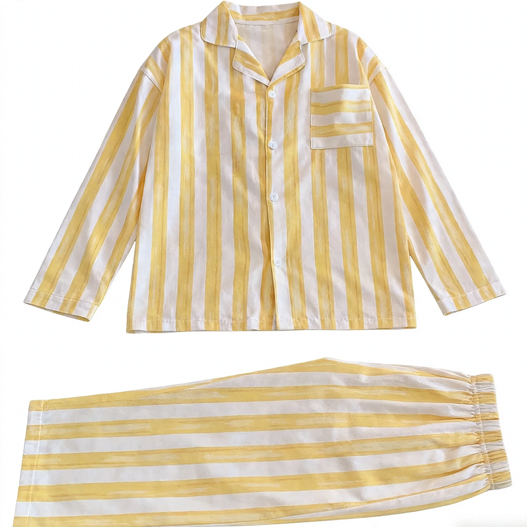 Women's pajamas, long-sleeved, checkered design