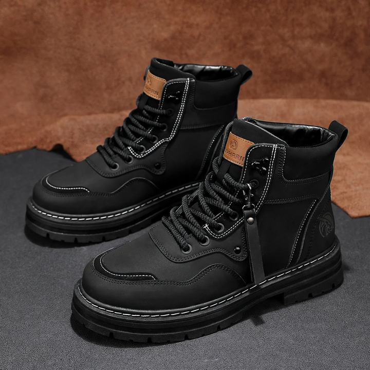 Men's Boots, High-Top, Leather, Vintage Style, Winter