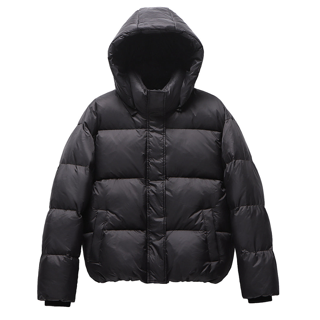 Short down jacket for women, white duck down lining