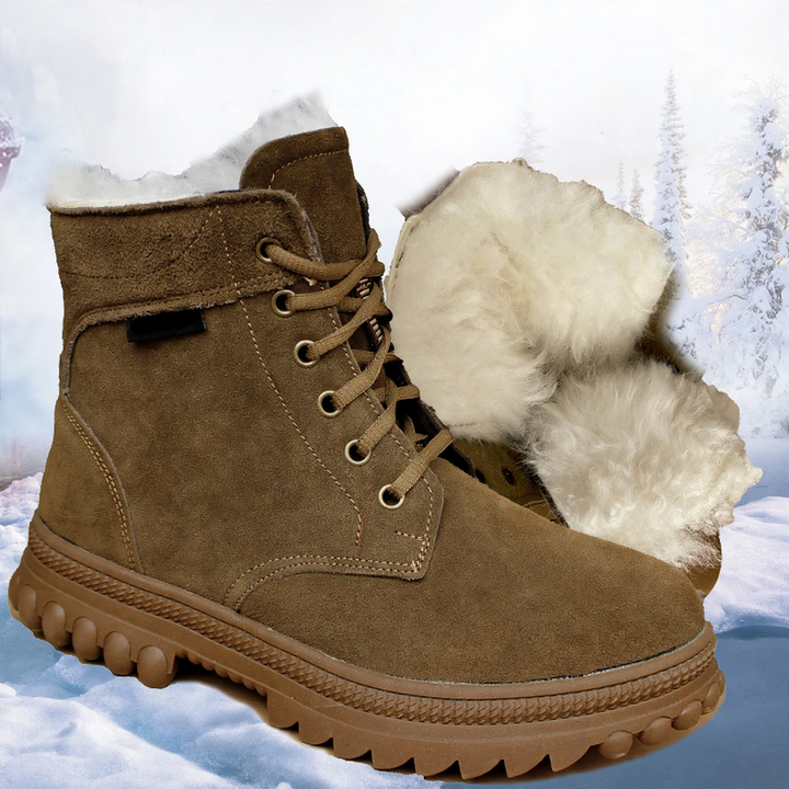 Men's winter boots, lined, lambskin, slip-resistant sole