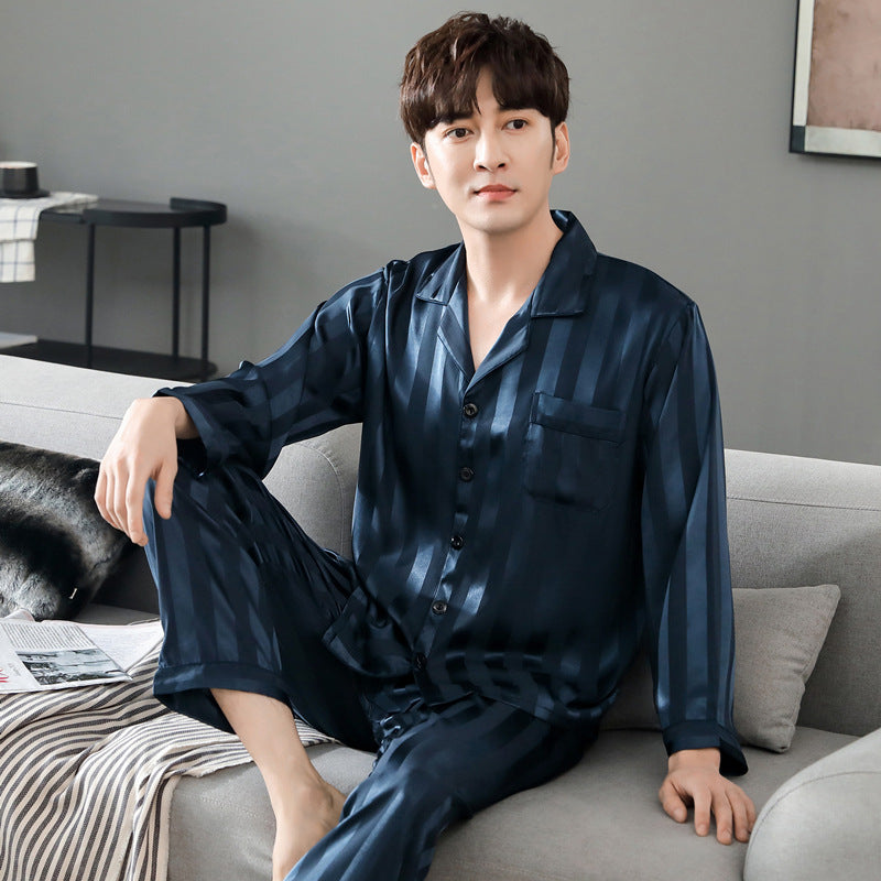 Light men's pajamas made of ice silk, breathable