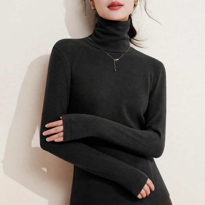 Women's turtleneck sweater, warming, knit