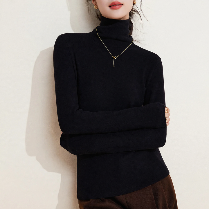 Women's turtleneck sweater, warming, knit