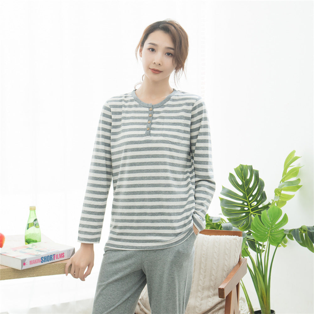 Pair pajamas made of jersey cotton, striped