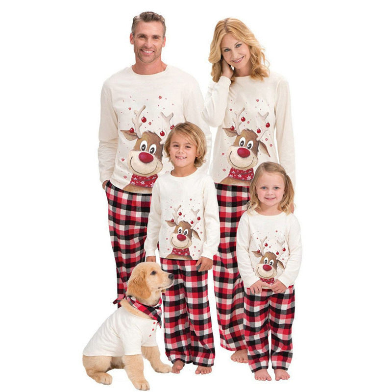 Christmas Pajama Set for the Family with Reindeer Motif