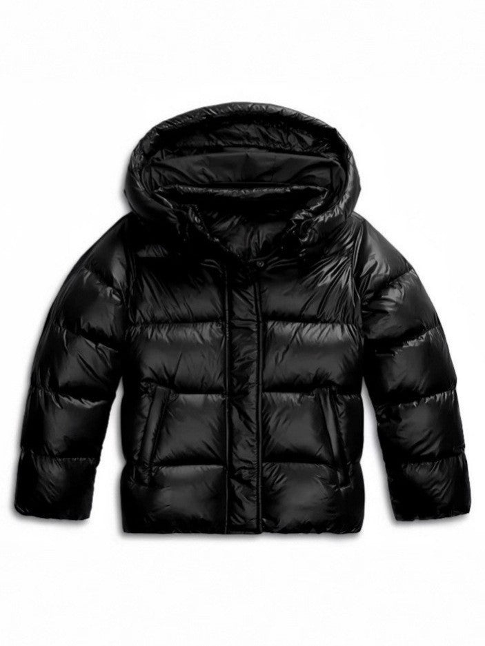 Padded women's hooded jacket in a modern style
