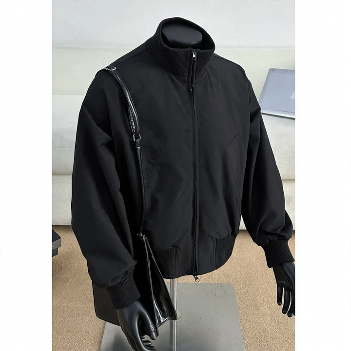 Men's aviator-style down jacket, 90% white duck down