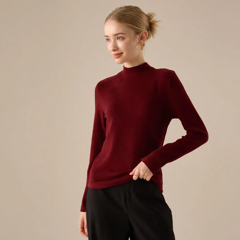 Women’s Long Sleeve Undershirt, Lined, Round Neck