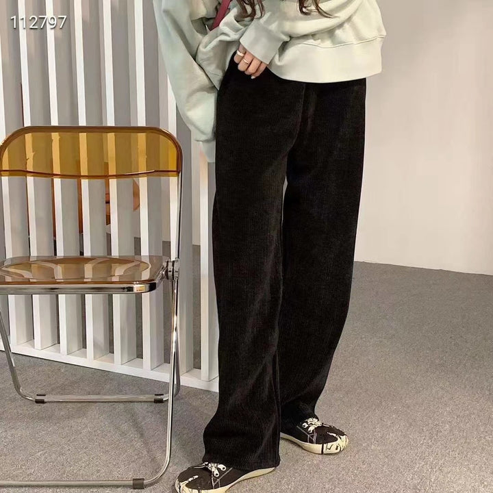 Chenille Wide Pants, loosely cut