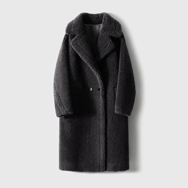 High-quality women's coat made of virgin wool and camel hair