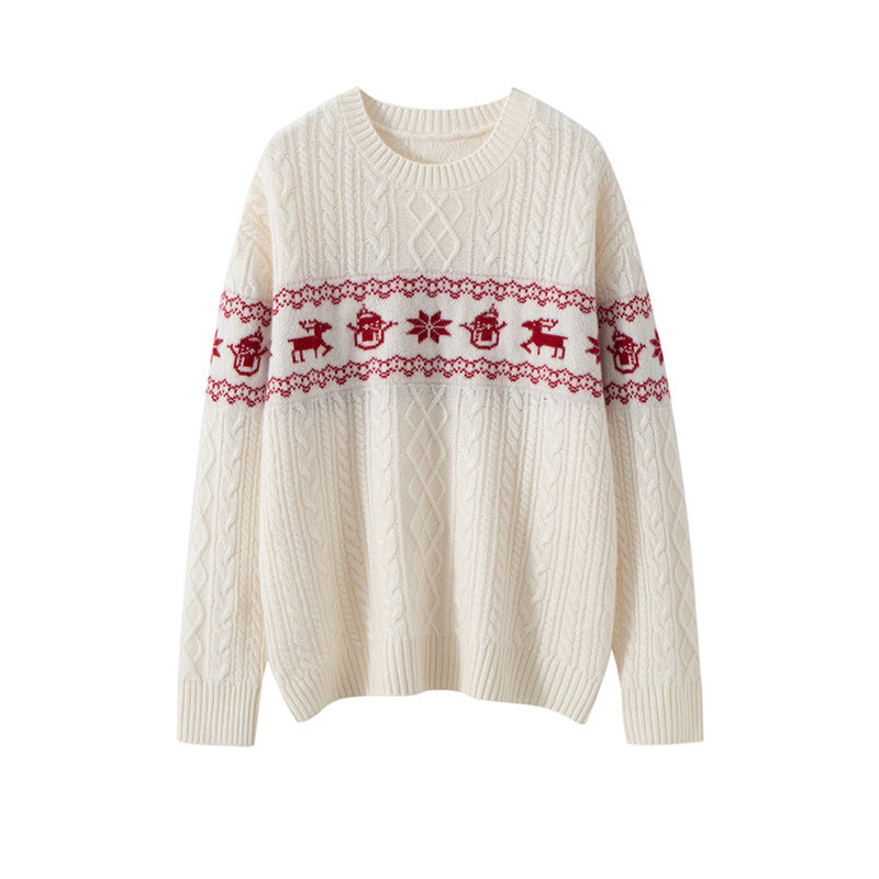 Christmas sweater with reindeer pattern