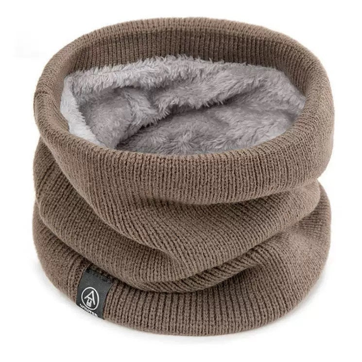 Padded knitted scarf, warming, for winter