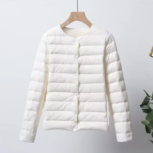 Amarae | Down Quilted Ultra-Light Slim Fit Button Closure Hip Length