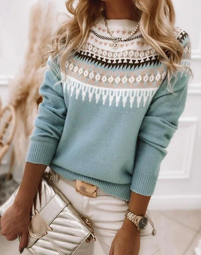 Amarae | Knit sweater - Fair Isle pattern - Round neck - soft and warm