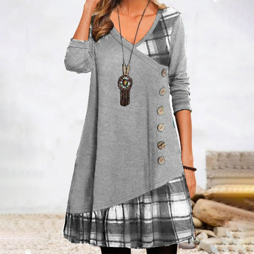 Amarae | Long Sleeve Plaid Dress