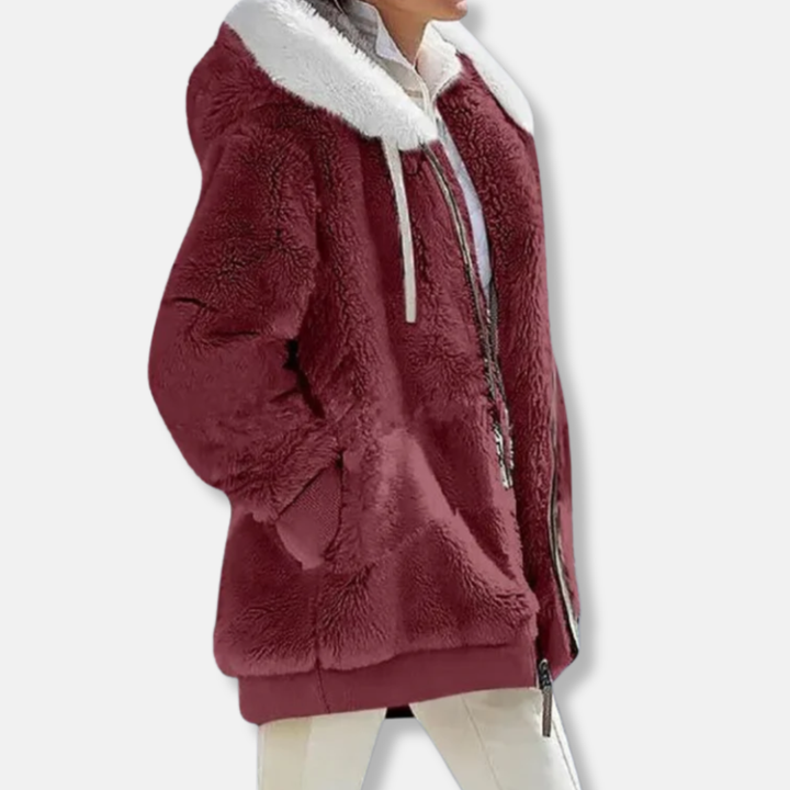 Amarae | Fleece Oversized Fleece Jacket - Hooded Zip Jacket