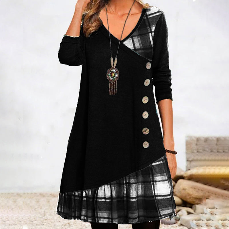 Lune London | Long Sleeve Checked Dress