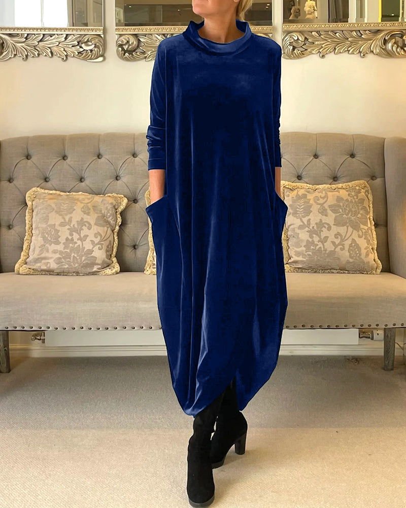 Women’s Velvet Dress with Pockets – Elegant & Comfortable | Lune London
