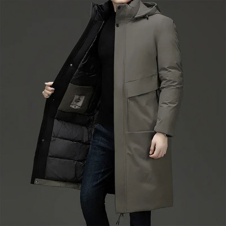 Lune London | Men's Longline Parka with Hood and Insulated Lining