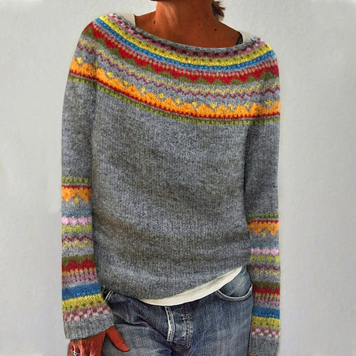 Amarae | Long Sleeve Sweater with Retro Print