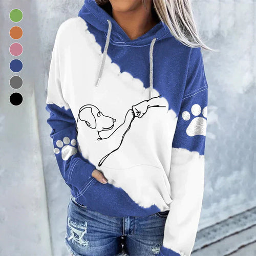 Amarae | Casual trendy hoodie with dog print
