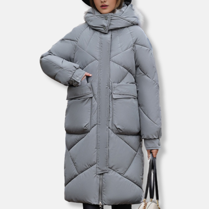 Amarae | Coat - Quilted - Plus Size Fit - Maxi Length - High Collar Hood